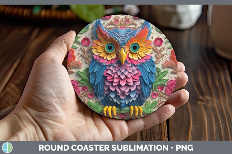 Gorgeous3D Birds Round Coaster design.