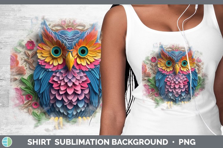 3D Birds Owl Shirt Sublimation Sublimation Background Design