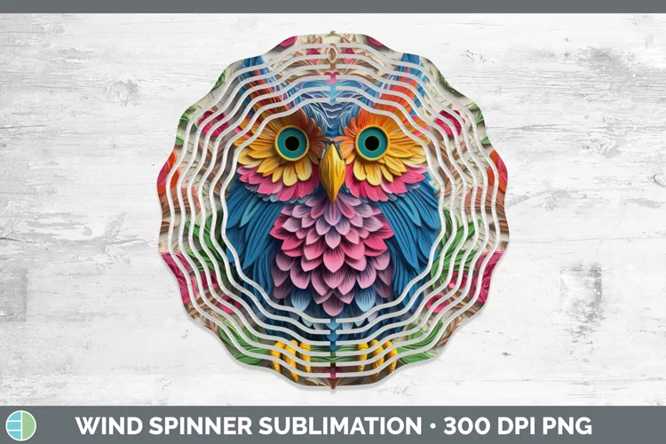 3D Birds Owl Wind Spinner Sublimation Spinner Designs