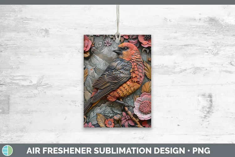 3D Birds Pine Grosbeak Air Freshener Sublimation Car Freshen