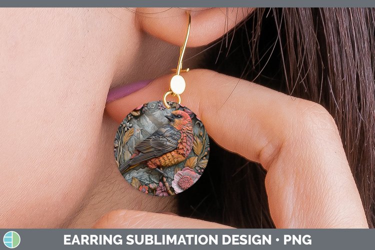 Gorgeous3D Birds Round Earrings design.