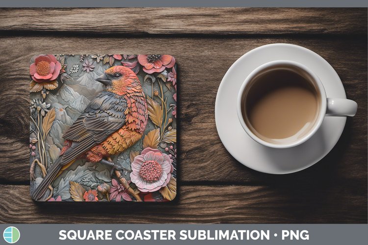 Gorgeous3D Birds Square Coaster design.