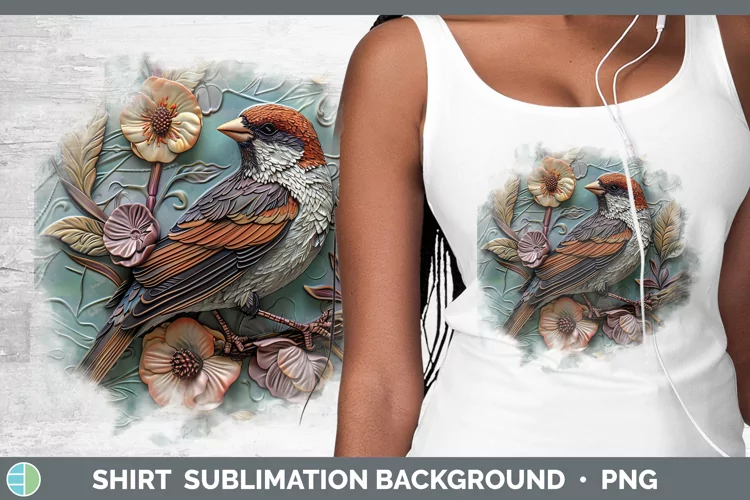 3D Birds Sparrow Shirt Sublimation Sublimation Background De