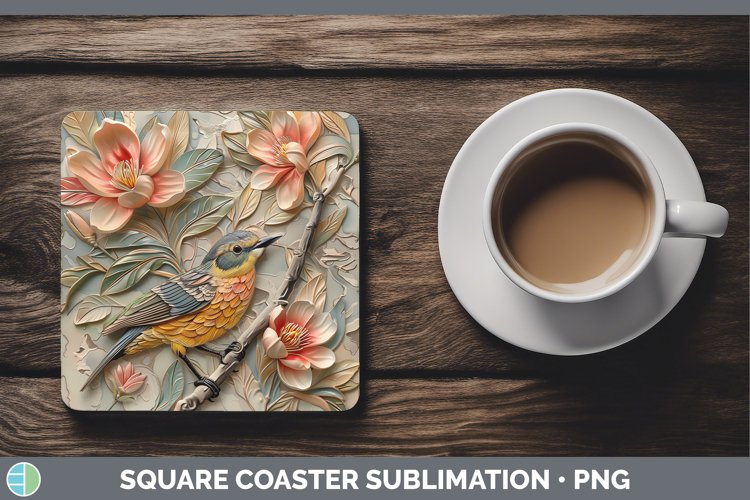 Gorgeous3D Birds Square Coaster design.