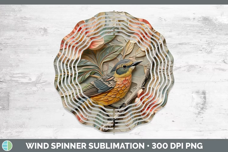 3D Birds Warbler Wind Spinner Sublimation Spinner Designs