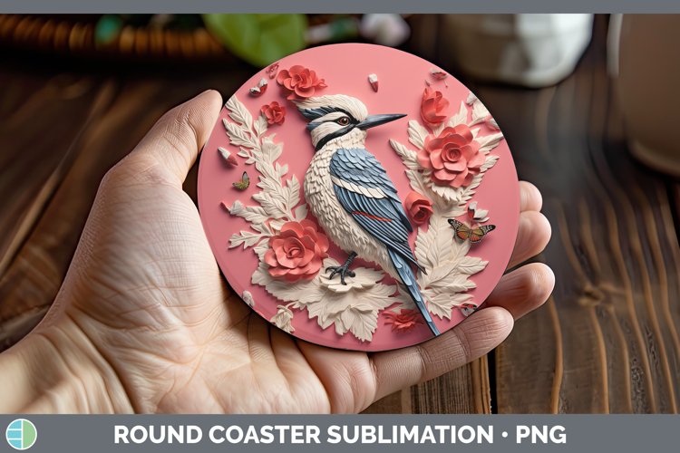 Gorgeous3D Birds Round Coaster design.