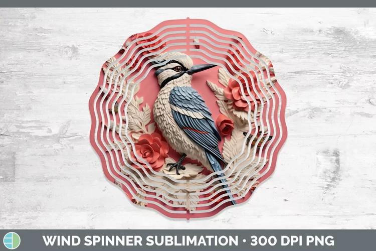 3D Birds Woodpecker Downy Wind Spinner Sublimation Spinner D
