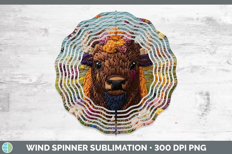 3D Bison Wind Spinner Sublimation Spinner Designs