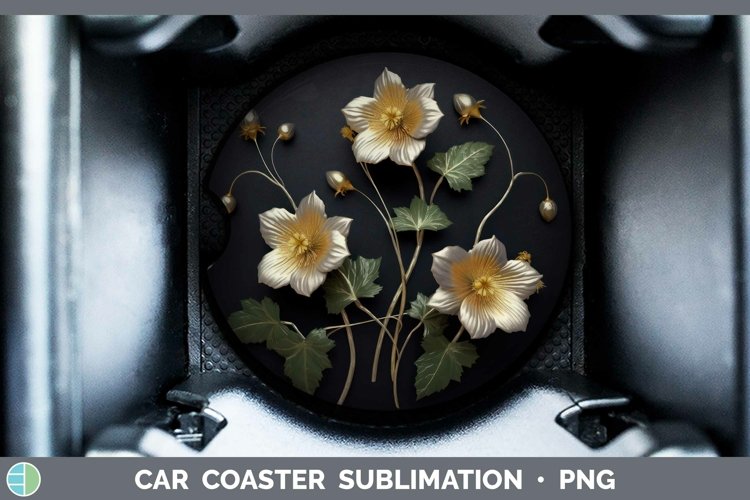 Gorgeous3D Black and Gold Car Coaster design.
