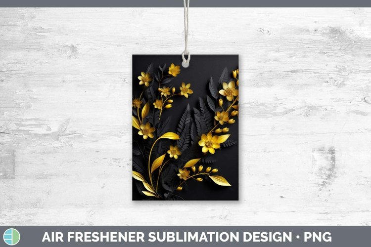 Gorgeous3D Black and Gold Air Freshener design.