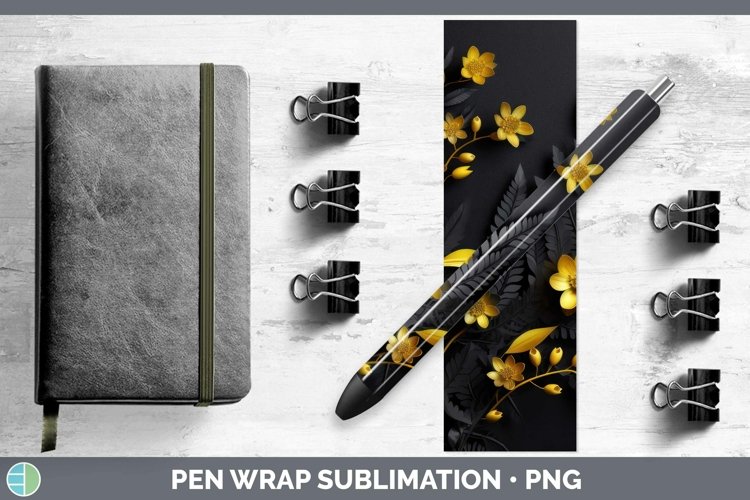 Gorgeous3D Black and Gold Pen Wrap design.