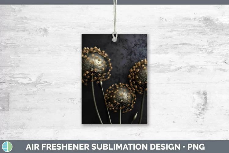 3D Black and Gold Allium Air Freshener Sublimation Car Fresh