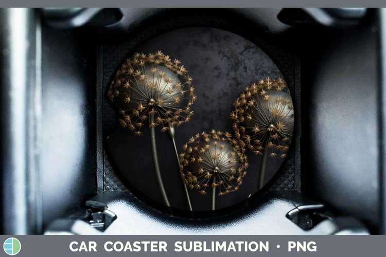 Gorgeous3D Black and Gold Car Coaster design.