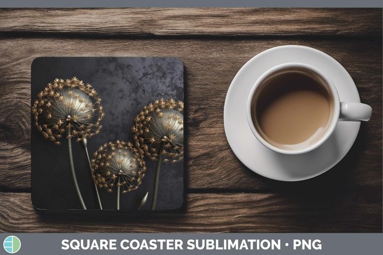 Gorgeous3D Black and Gold Square Coaster design.