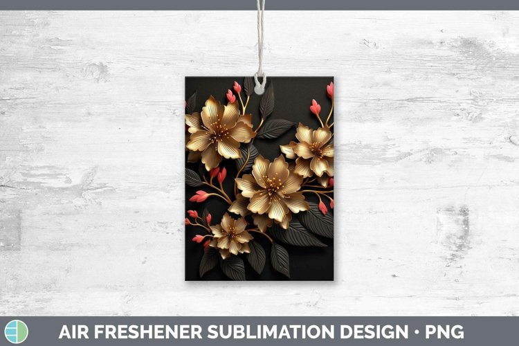 Gorgeous3D Black and Gold Air Freshener design.