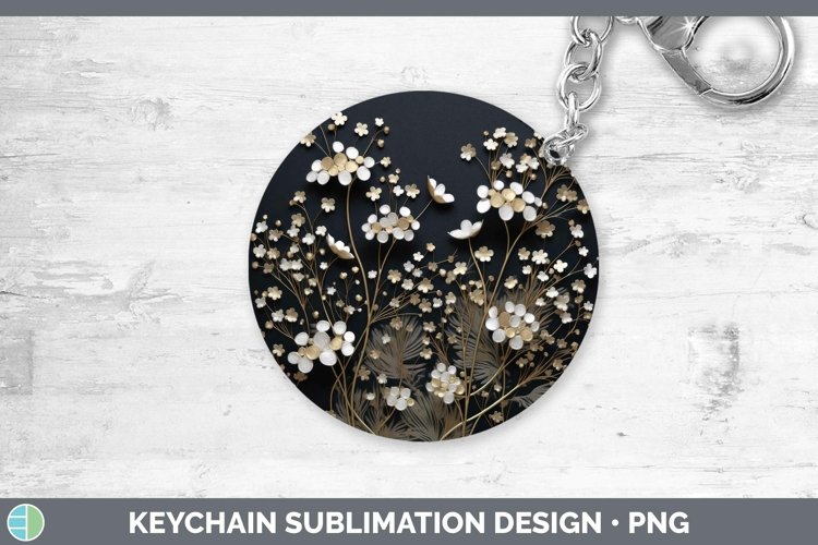 Gorgeous3D Black and Gold Keychain design.