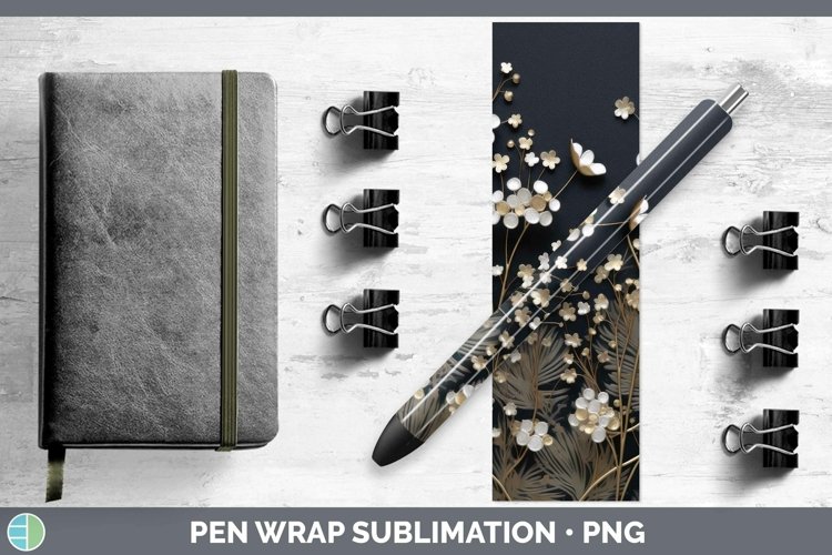 Gorgeous3D Black and Gold Pen Wrap design.