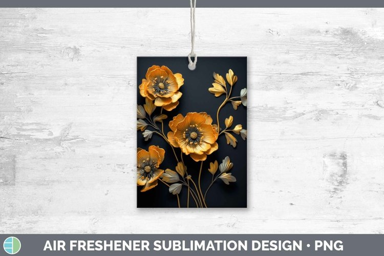 Gorgeous3D Black and Gold Air Freshener design.