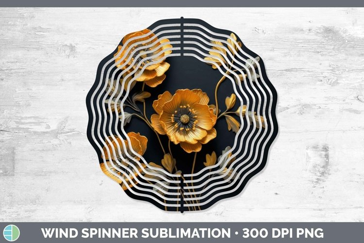 Gorgeous3D Black and Gold Wind Spinner design.