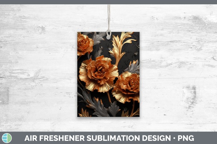 Gorgeous3D Black and Gold Air Freshener design.