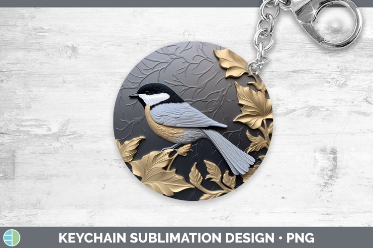 Gorgeous3D Black and Gold Keychain design.