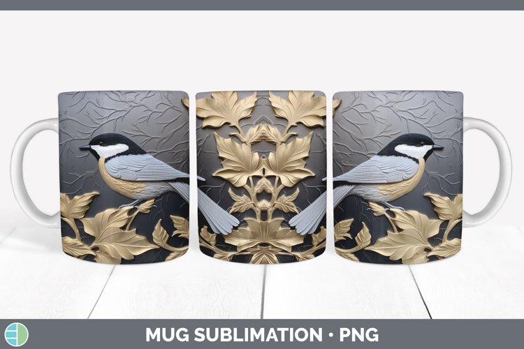 Gorgeous3D Black and Gold Mug Wrap design.