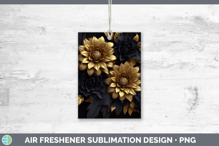 Gorgeous3D Black and Gold Air Freshener design.