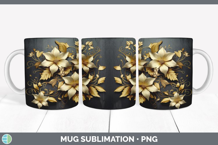 Gorgeous3D Clematis Mug Wrap design.