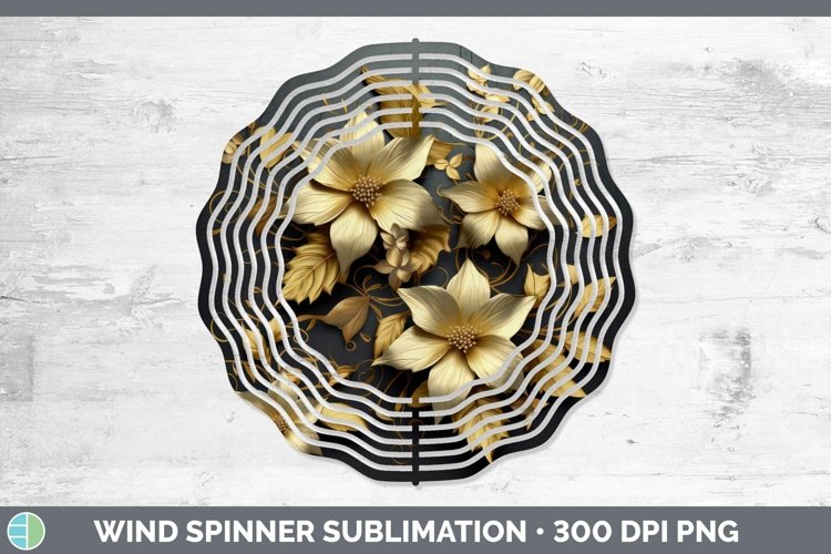 Gorgeous3D Black and Gold Wind Spinner design.