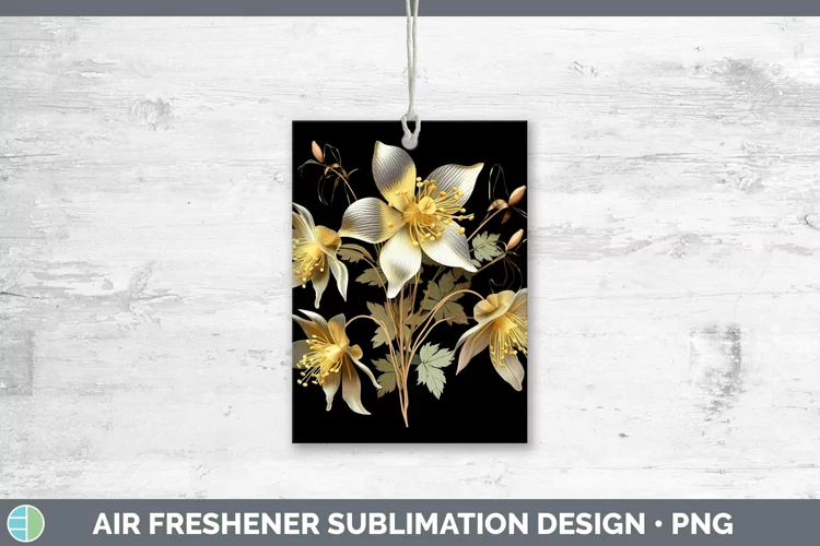 3D Black and Gold Columbine Air Freshener Sublimation Car Fr