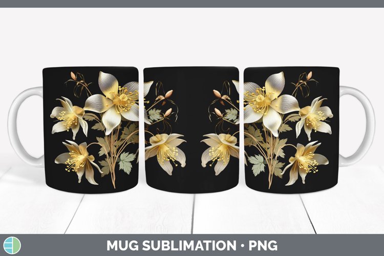 Gorgeous3D Columbines Mug Wrap design.
