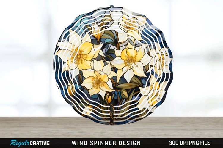 3D Black and Gold Columbine Flowers Wind Spinner PNG Design