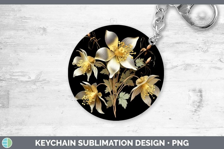Gorgeous3D Black and Gold Keychain design.