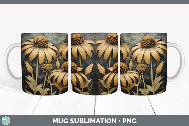 Gorgeous3D Coneflowers Mug Wrap design.