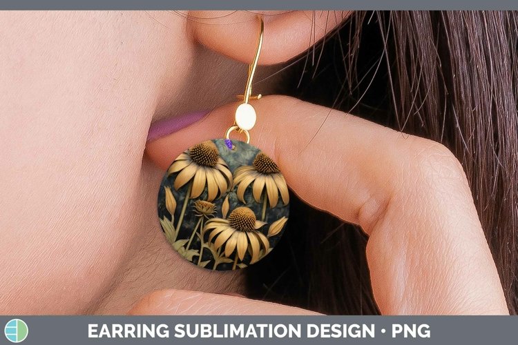 Gorgeous3D Black and Gold Round Earrings design.