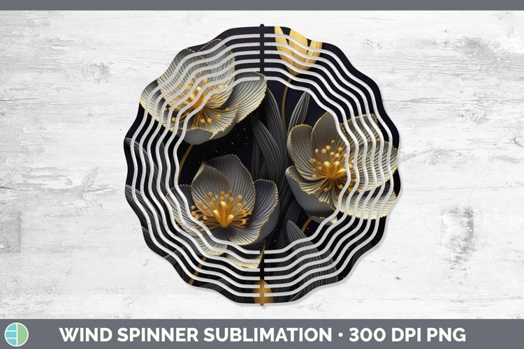 Gorgeous3D Black and Gold Wind Spinner design.