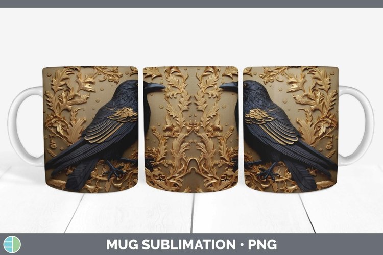 Gorgeous3D Black and Gold Mug Wrap design.