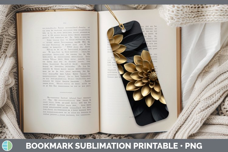 Gorgeous3D Black and Gold Bookmark design.