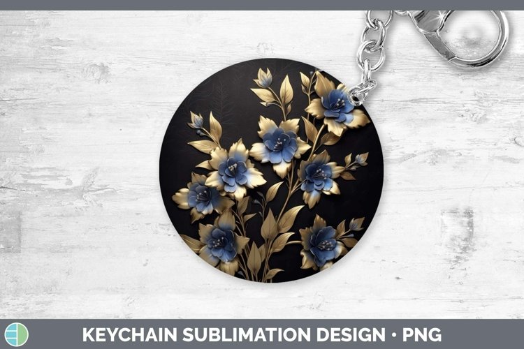 Gorgeous3D Black and Gold Keychain design.
