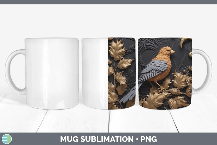 Gorgeous3D Black and Gold Mug Wrap design.