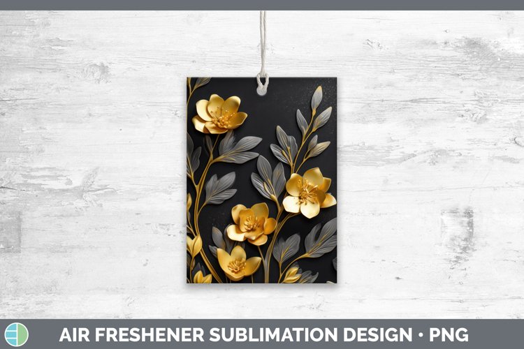 Gorgeous3D Black and Gold Air Freshener design.