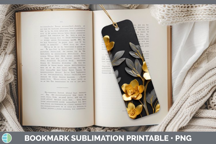 Gorgeous3D Black and Gold Bookmark design.