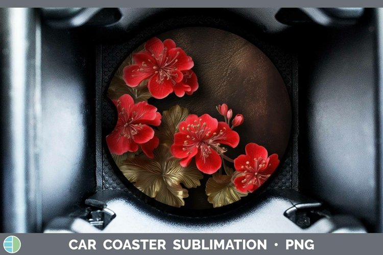 Gorgeous3D Black and Gold Car Coaster design.