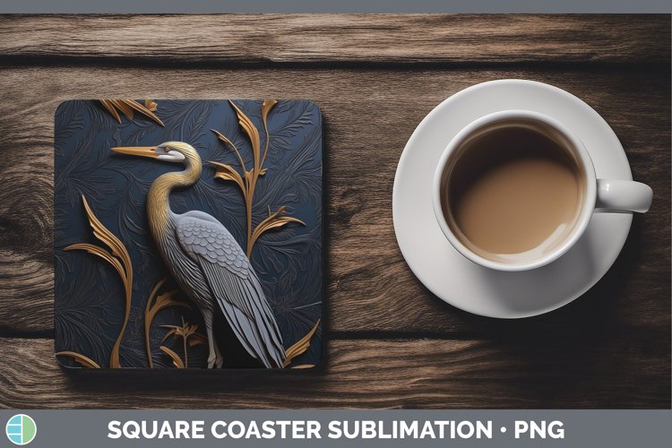 Gorgeous3D Black and Gold Square Coaster design.