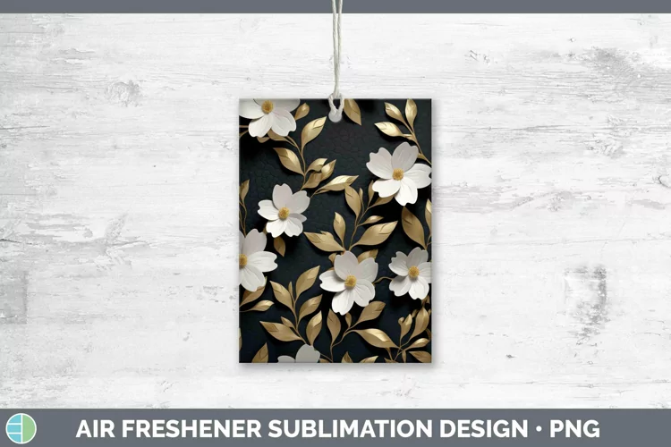 3D Black and Gold Jasmine Air Freshener Sublimation Car Fres