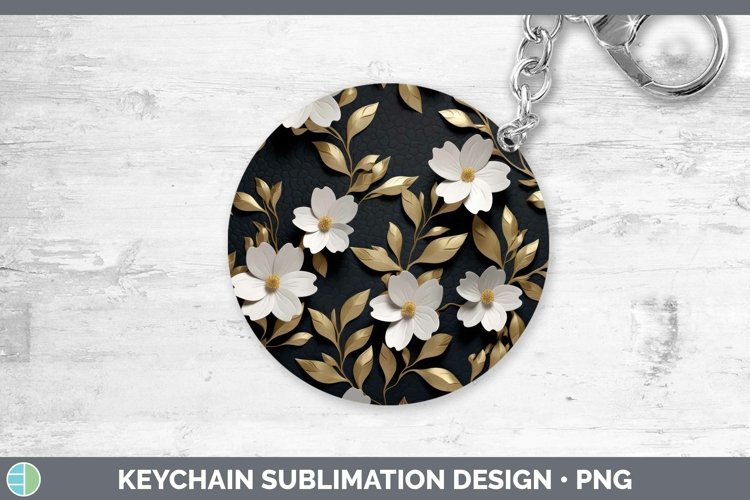 Gorgeous3D Black and Gold Keychain design.
