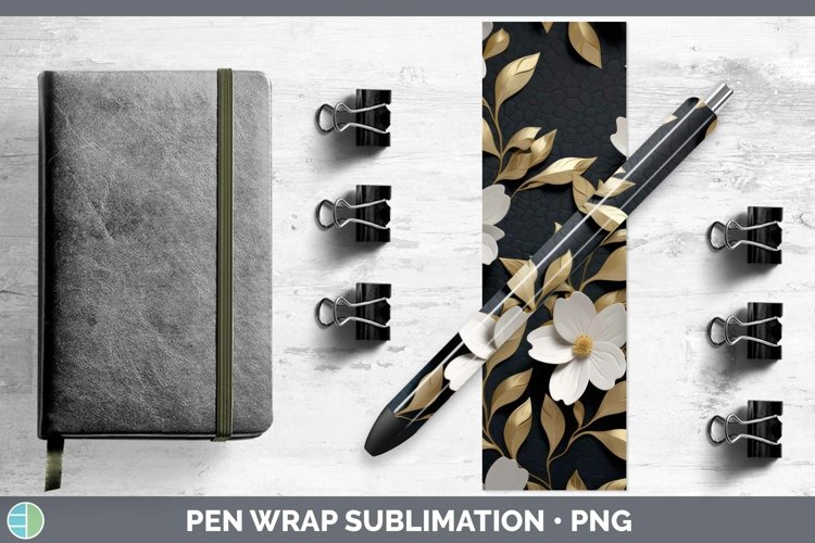 Gorgeous3D Black and Gold Pen Wrap design.
