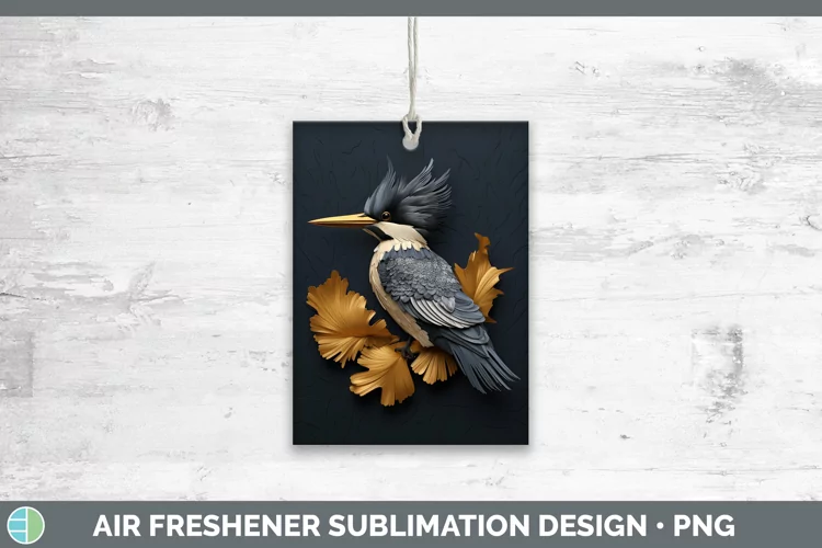 3D Black and Gold Kingfisher Air Freshener Sublimation Car F