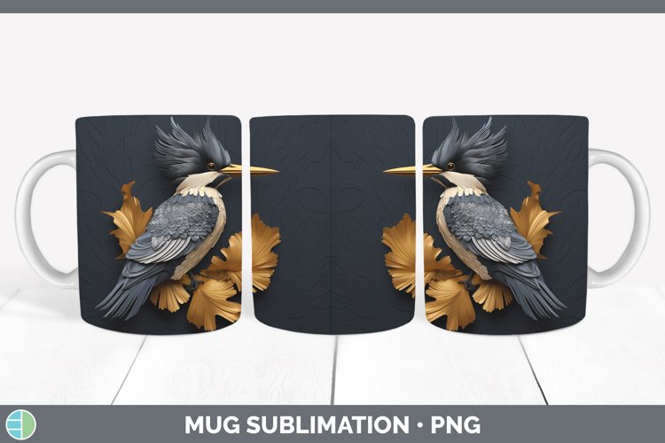 Gorgeous3D Black and Gold Mug Wrap design.