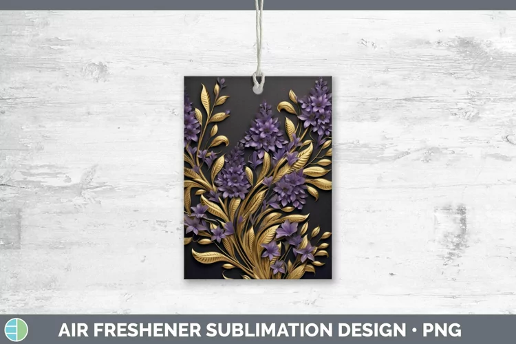 3D Black and Gold Lavender Air Freshener Sublimation Car Fre